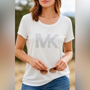 Michael Kors Classic White & Gold Lettering T-Shirt